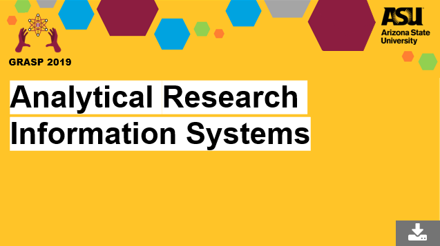 GRASP 2019 Analytical Research Information Systems access now.